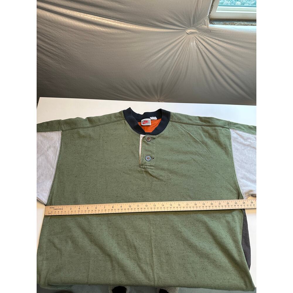 Vintage 90s Nike Air Jordan No.23 Legendary Henley Rugby Long Sleeve Green XL - Picture 9 of 10